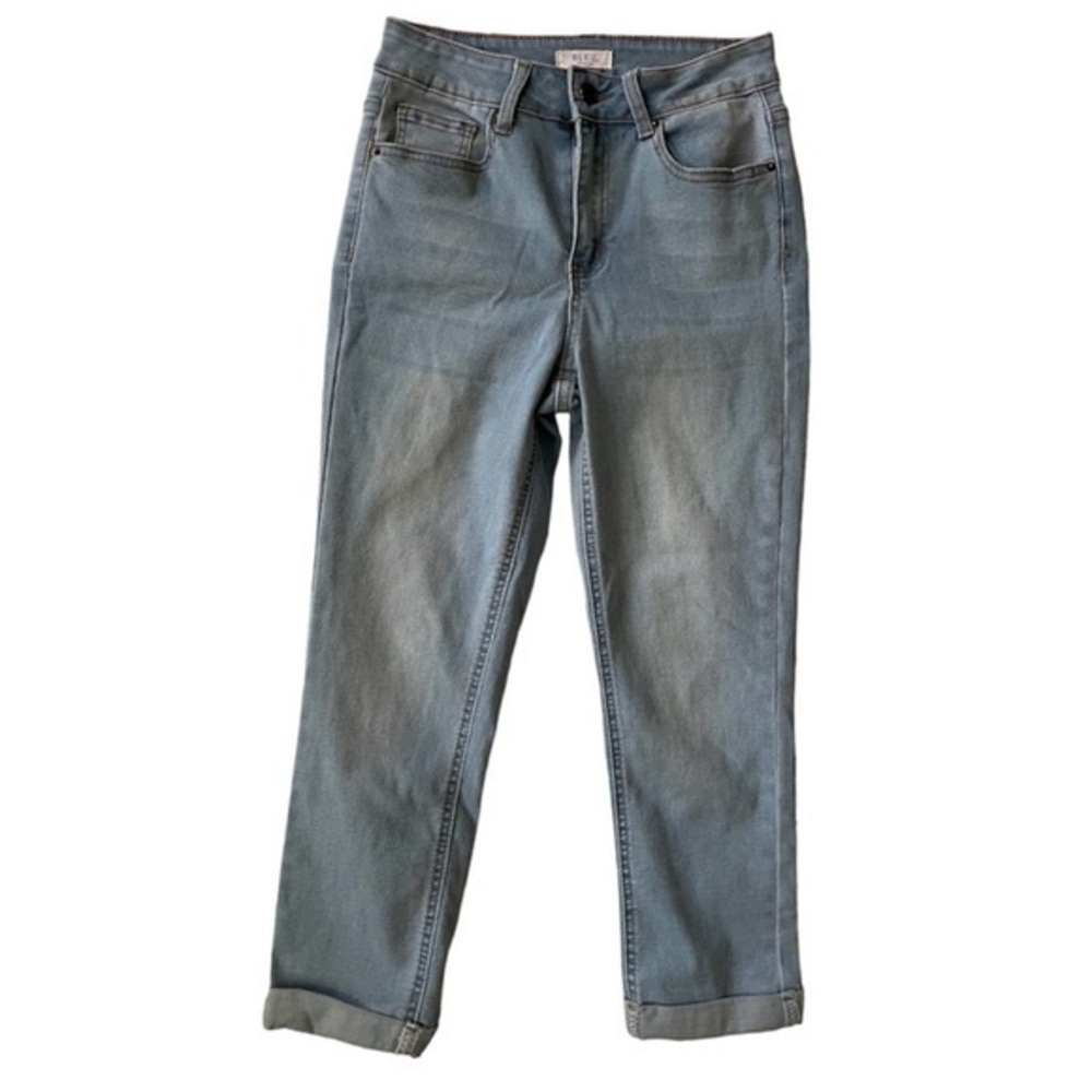 Bleu Womens Light Wash Cuffed Hem five pockets denim jeans size 4